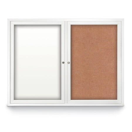 United Visual Products Corkboard, Pumice/White, 48" x 36" UV404-WHITE-PUMICE